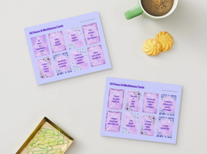 Peace & Mindfulness Affirmation Cards - 50 Cards for Calm, Positivity & Inner Peace