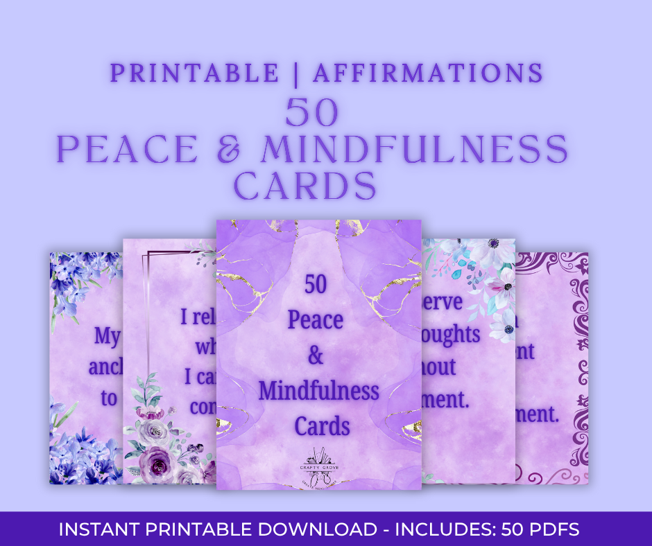 Peace & Mindfulness Affirmation Cards - 50 Cards for Calm, Positivity & Inner Peace