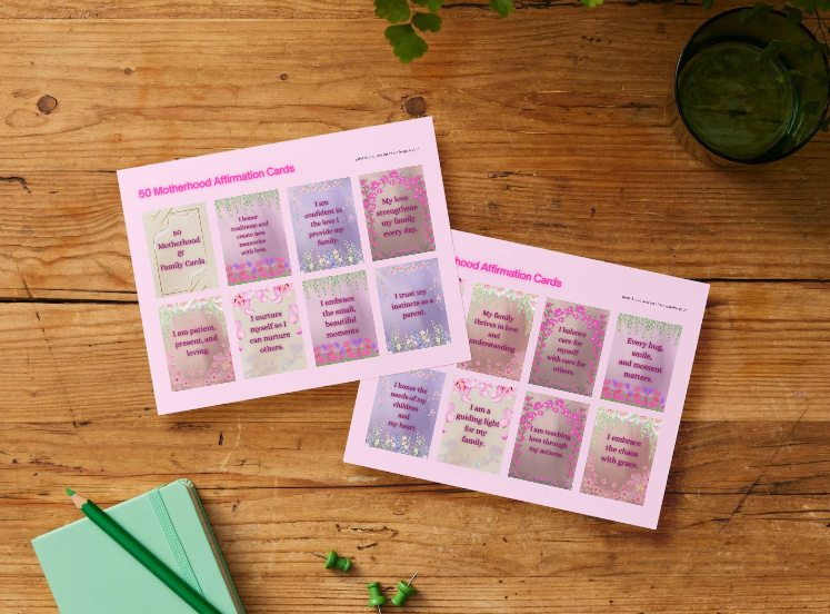 Motherhood & Family Affirmation Cards - 50 Nurturing Mom Affirmations